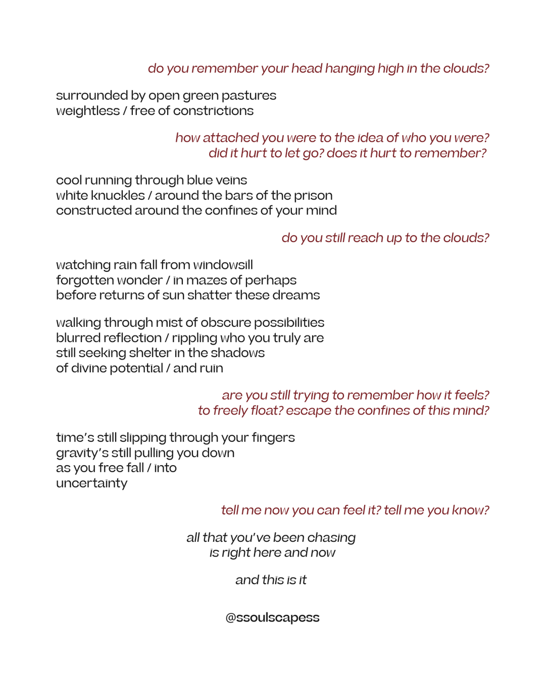 Poem by LJ Moon via soulscapes: Give Me Pastures