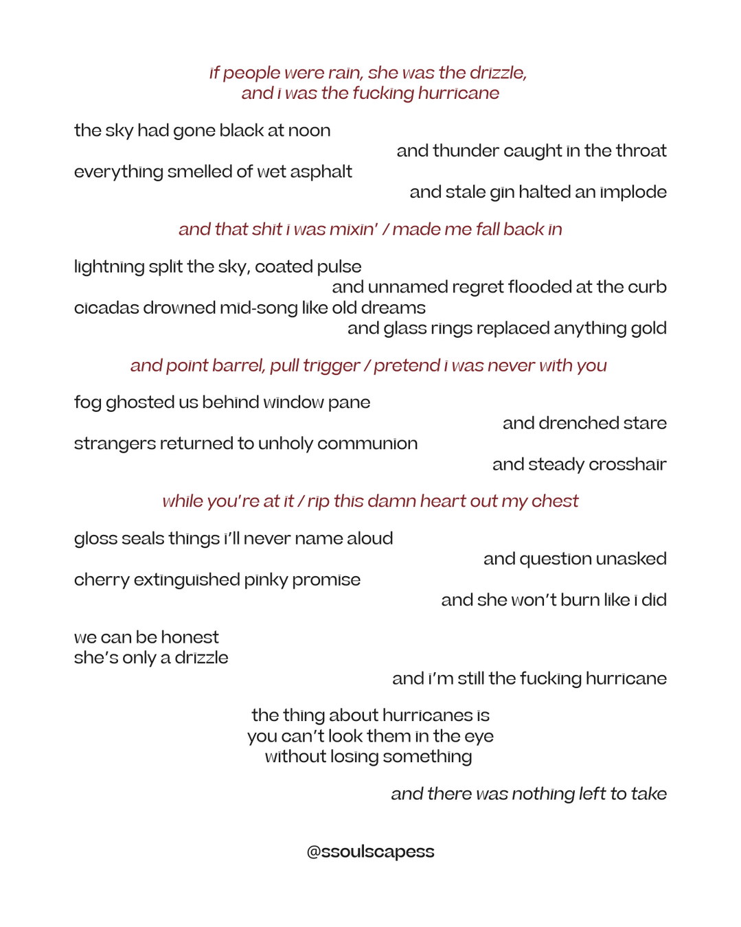 Poem by LJ Moon via soulscapes: better at scarring anyway