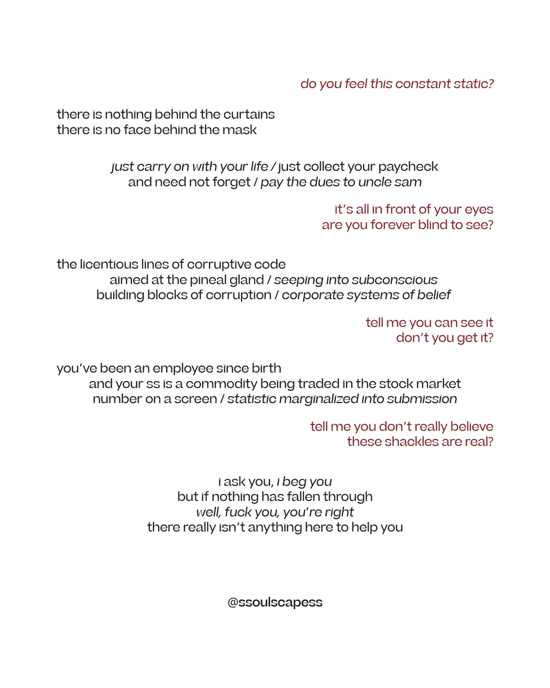 Poem by LJ Moon via soulscapes: xxx-xx-xxxx